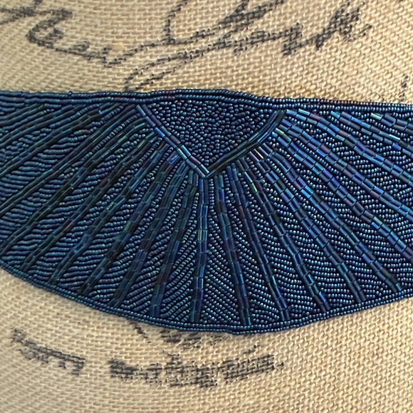 Vintage 80s Fully Beaded Cocktail Formal Maximalist Lined Waist Belt OS New wtag - Picture 12 of 16